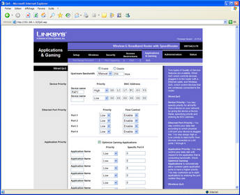 Article configurer son routeur - Linksys QoS